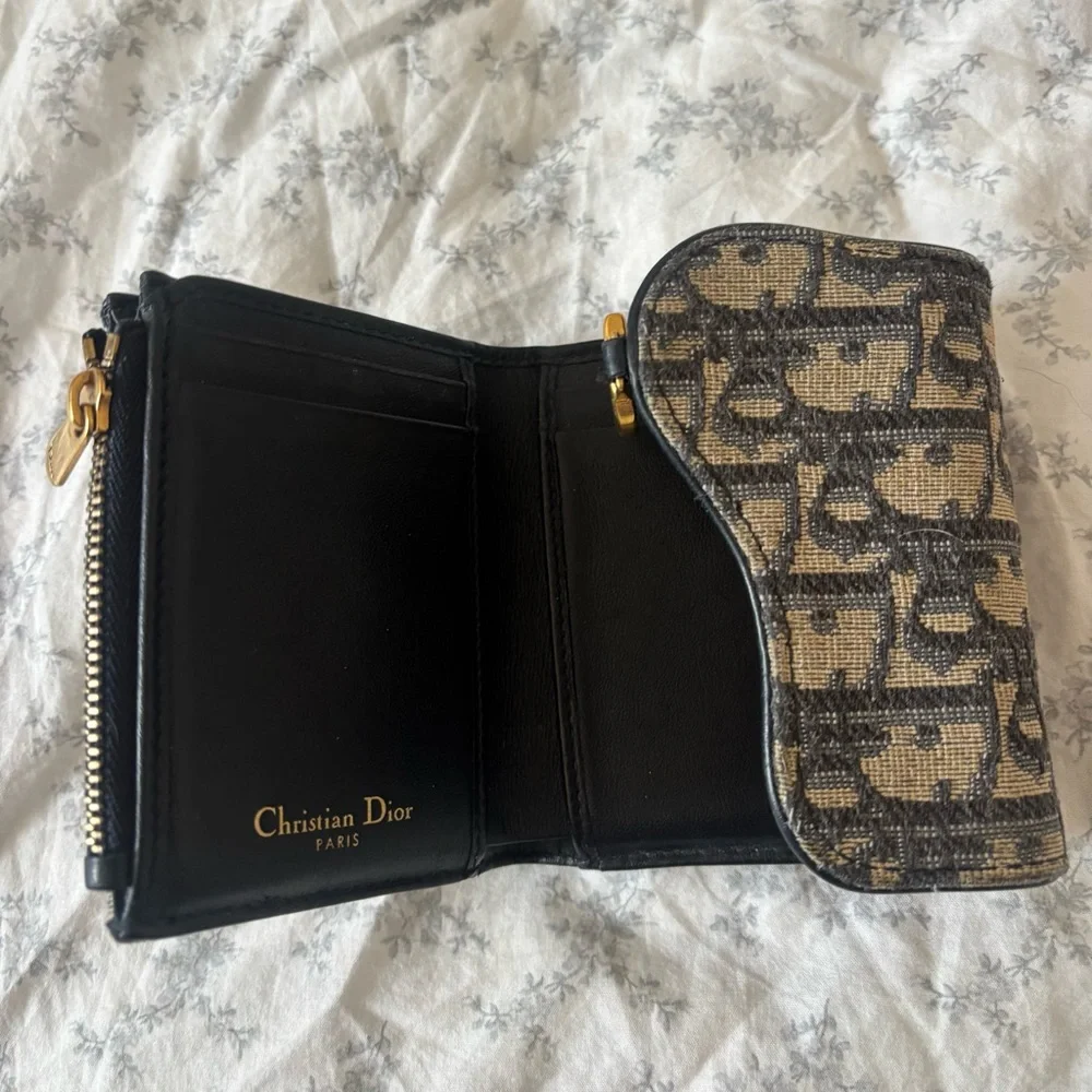 Dior Saddle Canvas Tri-Fold Wallet